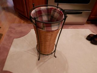 Longaberger Umbrella Stand Basket With Wrought Iron Stand