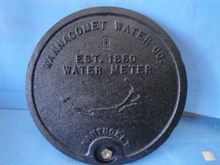 Nantucket Ma Wannacomet Cape Cod 12 " Cast Iron Water Meter Box Cover Oem Boston