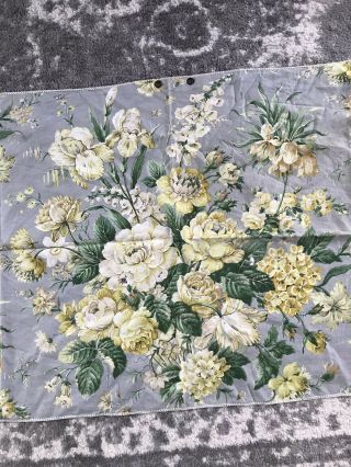 Vintage Roses Cotton Fabric Yellow Rose 1940’s - 1950 Barkcloth Era Gray Cottage