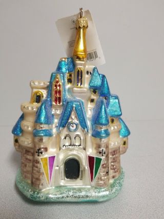 Christopher Radko Blown Glass Disney Cinderella Castle Ornament Without Box