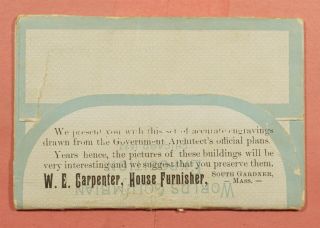 1893 WORLD ' S COLUMBIAN EXPO FOLDOUT CARD FURNITURE STORE ADVERTISING CHICAGO IL 3