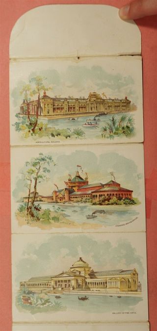 1893 WORLD ' S COLUMBIAN EXPO FOLDOUT CARD FURNITURE STORE ADVERTISING CHICAGO IL 4