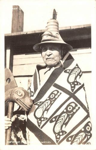 Rppc Chief Shakes Wrangell,  Alaska Native Americana Ca 1940s Vintage Postcard