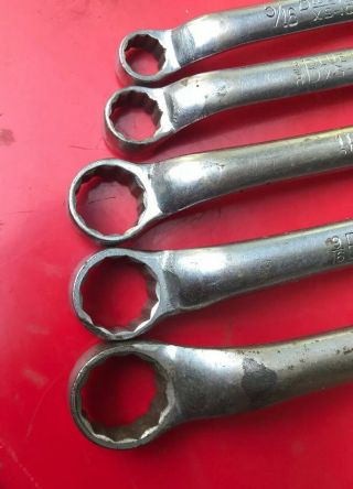 VINTAGE BLUE POINT BY SNAP - ON Stubby OFFSET BOX END 5 WRENCH SET X SERIES 2