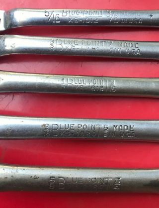 VINTAGE BLUE POINT BY SNAP - ON Stubby OFFSET BOX END 5 WRENCH SET X SERIES 3