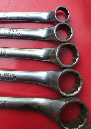 VINTAGE BLUE POINT BY SNAP - ON Stubby OFFSET BOX END 5 WRENCH SET X SERIES 4