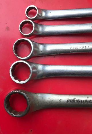 VINTAGE BLUE POINT BY SNAP - ON Stubby OFFSET BOX END 5 WRENCH SET X SERIES 6
