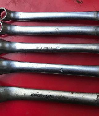 VINTAGE BLUE POINT BY SNAP - ON Stubby OFFSET BOX END 5 WRENCH SET X SERIES 7