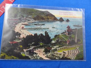 Antique Catalina Island Avalon Bay Pre - 1915 Postcard Souvenir - Us