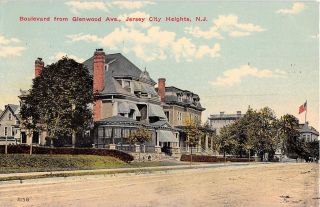 C.  1910 Homes Boulevard From Glenwood Ave.  Jersey City Nj Post Card