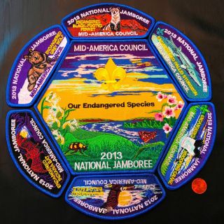 Mid - America Council Ks Ia 2017 Oa 97 2013 Jamboree Wildlife 7 - Patch Set Delegate