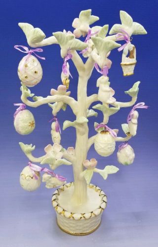 Lenox Fine Ivory China Easter Tree W/12 Ornaments 2004  13.  5 "
