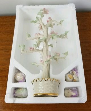 Lenox Fine Ivory China Easter Tree w/12 Ornaments 2004  13.  5 