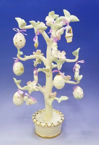 Lenox Fine Ivory China Easter Tree w/12 Ornaments 2004  13.  5 