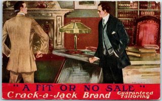 Vintage Advertising Postcard " Crack - A - Jack Brand " Tailoring Men 