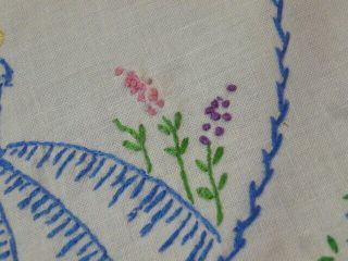 Crinoline Lady Southern Belle Hand Embroidered Vintage Table Runner French Knot 5