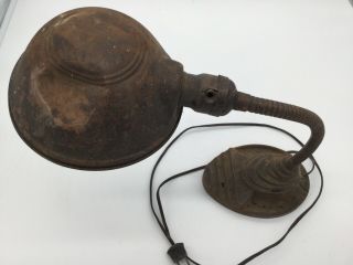 Vintage Antique Gooseneck Desk Lamp Cast Metal With Socket