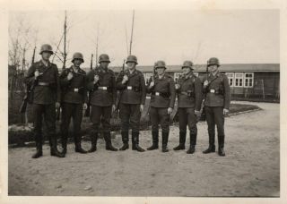 Vintage Authentic Wii German Nazi Soldiers 1941 War Snapshot Photo 2.  5 " X 3.  5 "