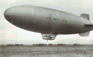 1938 Vintage Photo Maiden Voyage Of Us Navy K - Class Dirigible Airship Blimp