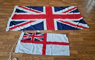 2 Porter Brother Small Yacht Flags Union Jack Nwt 70 X 35 And 35 X 17 England