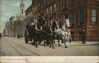 York City,  Ny Fire Engine Co.  York Antique Postcard Vintage Post Card