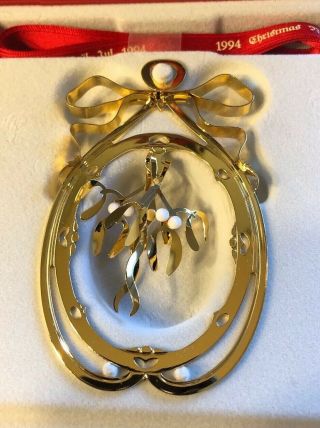 Vintage Georg Jensen Juleuro 1994 Gold Plated Christmas Ornament Made In Denmark 2