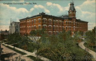 Omaha,  Ne Creighton University Douglas County Nebraska Antique Postcard Vintage