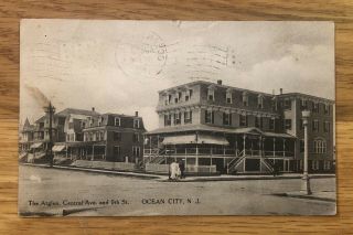Ocean City,  Jersey Nj 1918 Postcard View Of The Atglen House Hotel Central
