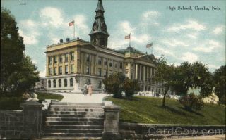 Omaha,  Ne High School Douglas County Nebraska Antique Postcard Vintage Post Card