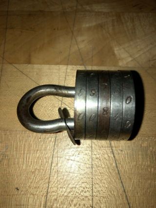 G & P Vintage Antique Barrel Combination Padlock Lock With Combination