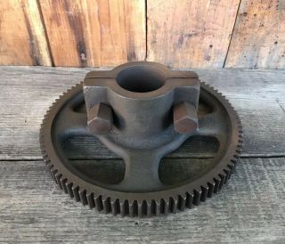 Unique and Ideal Vintage Cast Iron Gear / Machine Part / Base Plate / Lamp Base 6