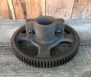 Unique and Ideal Vintage Cast Iron Gear / Machine Part / Base Plate / Lamp Base 8