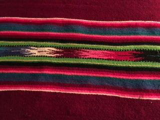 Vintage Colorful Woven Wool Blanket Throw Wall Hanging 80” x 50” 2