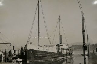 B&w Photograph 5x7 Wooden Cargo Steam Ship Ss Lassen In 1945
