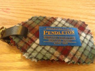Vtg Pendleton Id Tag Wool Plaid Usa Oregon Made Beauty Luggage Tag