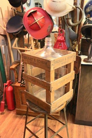 Vintage 5 Gallon Water Jug with Wooden Crate - Hinkley & Schmitt 2