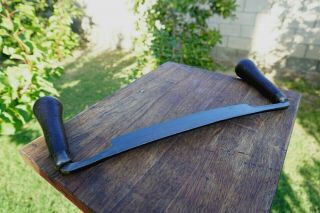Vintage WARNOCK & CO.  Draw Knife 8  Blade Log Peeler Wood Carving Timber Tool 5