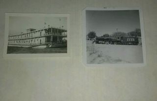Vintage Black And White Photos Of Show Boat And Steam Engine