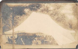 Mount Vernon Ohio 1909 Rppc Real Photo Postcard Tent Show Crowd