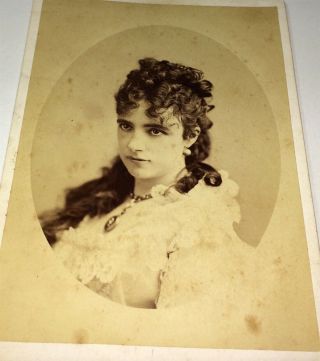 Rare Antique Victorian American Beauty Fashion Actress Sarony,  Ny Cabinet Photo