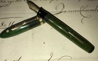 Sheaffer Jade Green Transitional Lever Fill Fountain Pen 2