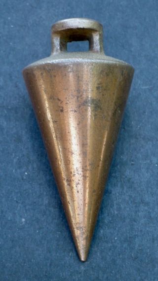 Vintage Cast Iron Copper - Plated Plumb Bob Straight - Sided 6 Ounces: