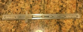 Vintage General Hardware No.  300 Metal Pocket Ruler 6 " Machinist Measuring Tool