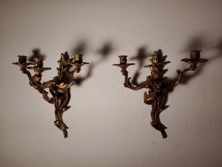 Vintage Artworks Brass Wall Sconce French Rococo Style