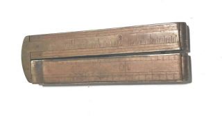 Vintage Stanley Rule No 32 1/2 Brass And Boxwood Folding Caliper Rule Ruler