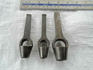 Vintage Trio Of Imperial Leatherworking Punches,  Priory,  Marples Et Al Old Tool