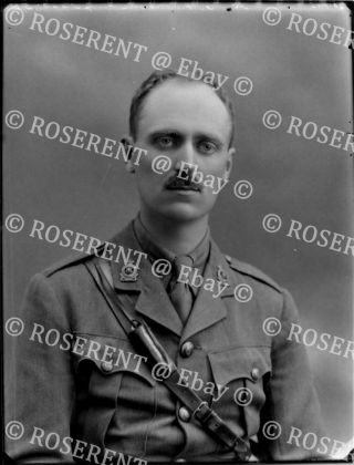 1915 The Surrey Yeomanry - Lt C F Meade - Glass Negative 22 By 16cm