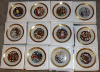 Royal Copenhagen Hans Christian Andersen Comple Full 12 Collector Plate Set
