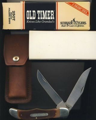 Schrade 25ot Old Timer Two Blade Hunter Knife Made In Usa Box & Sleeve