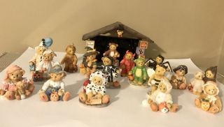 Cherished Teddies Beary Scary Halloween House & 17 Figurines - - Boxes